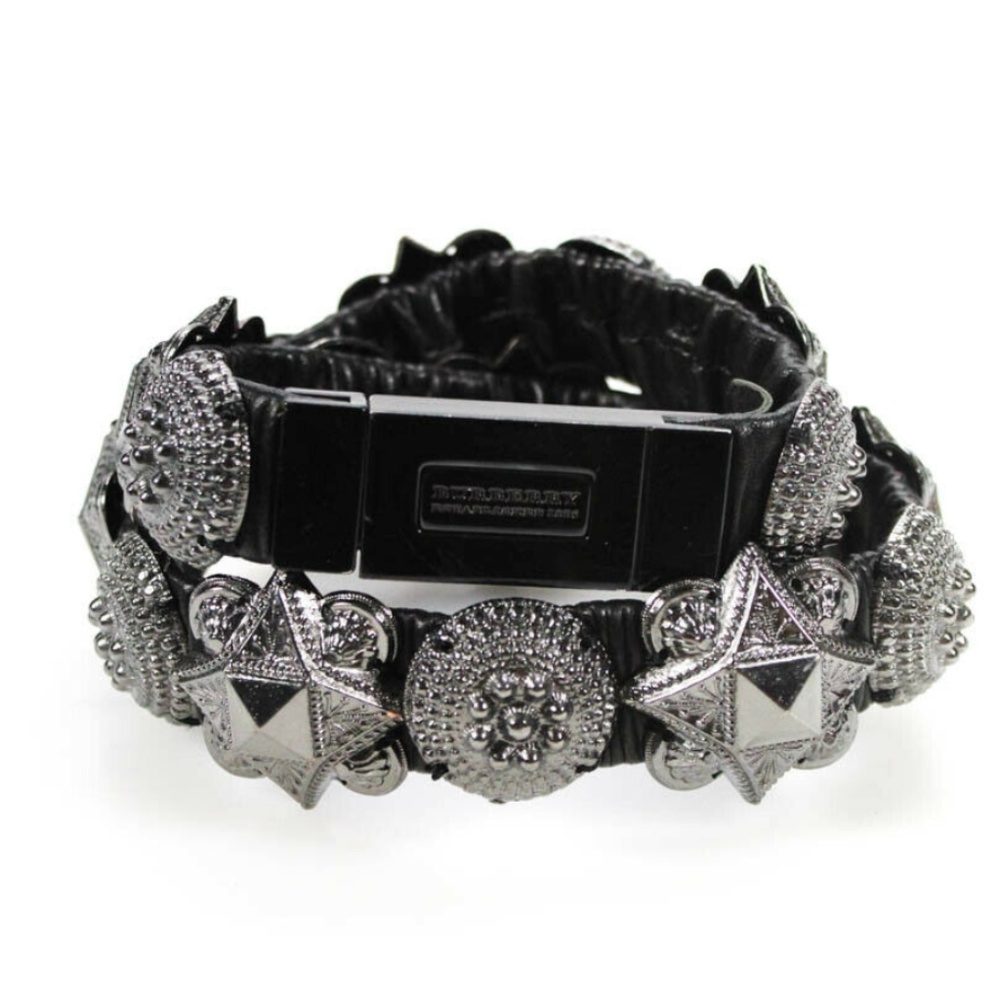 Burberry Womens Leather Silver Belt 32